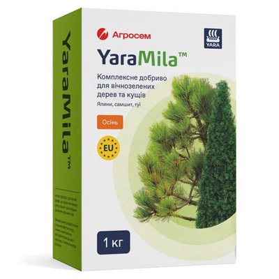 Добриво YaraMila (Яра Міла) комплексне для вічнозелених дерев, кущів Осінь (1 кг) 00053 фото