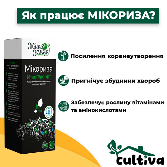 МІКОФРЕНД (МІКОРИЗА) 30г Комплексний мікоризоутворюючий препарат
