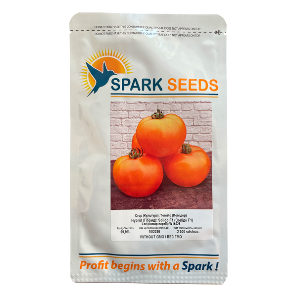 Томат Солидо F1, 2500 шт, Spark Seeds, США R50233 фото