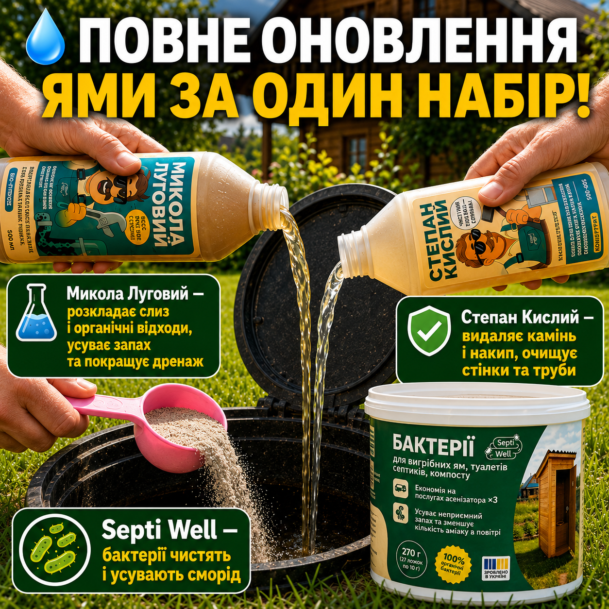 Комплект Микола Луговий, Степан Кислий та Septi Well 270 г